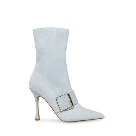 Blue Steve Madden Banter Denim Fabric Women's Heels | PH 2865USD